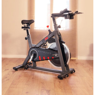 Bicicleta indoor FITFIU disco inercia 18kg pulsometro y soporte movil