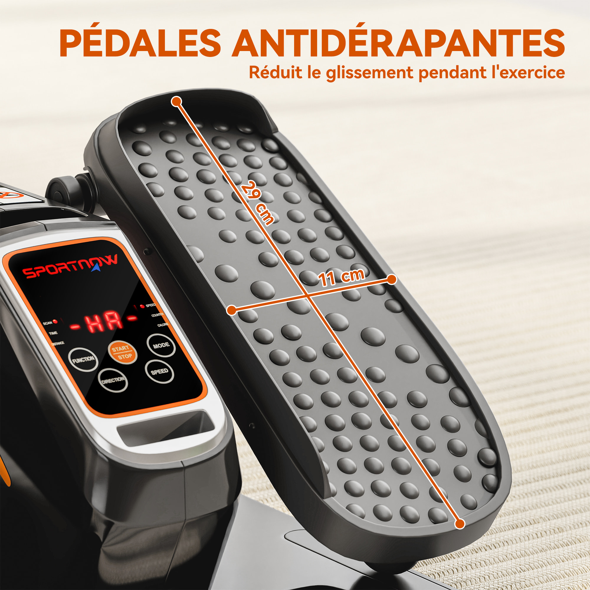 Mini Vélo elliptique 12 vitesses mode manuel & auto 3 programmes télécommande écran LCD