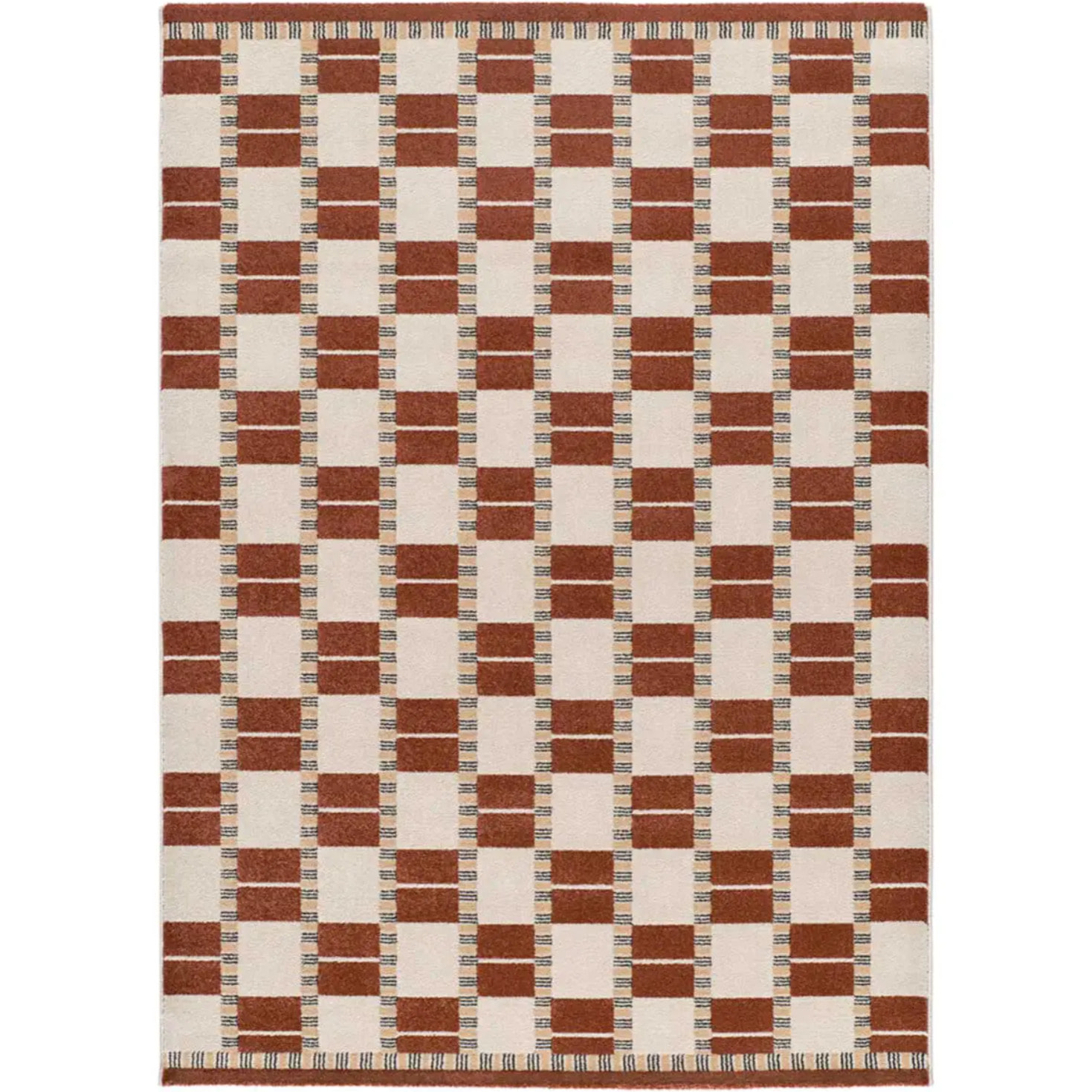 ASTRA Alfombra geométrica de pelo corto caldera, varias medidas disponibles.