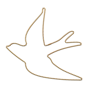 Déco murale Hirondelle fil laiton torsadé - Doré Vieilli