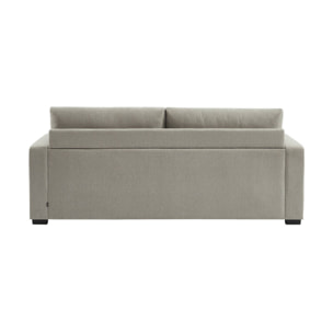 Canapé convertible 3 places tissu chenille gris clair L 211 x P 90 x H 86 cm - Easy