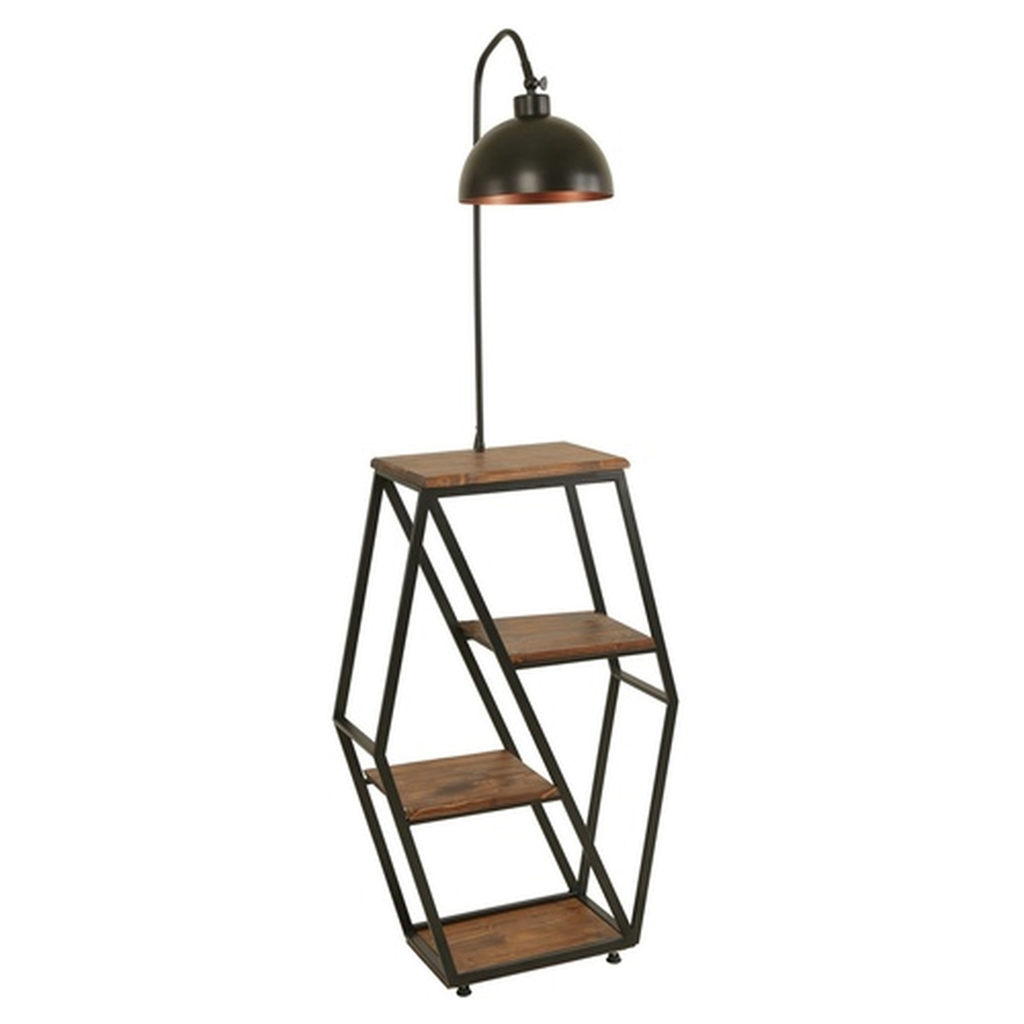 Lámpara de pie con metal pantalla redonda, negra, colección Victoria, 38x25x165, casquillo E 27 Max 60 W