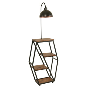 Lámpara de pie con metal pantalla redonda, negra, colección Victoria, 38x25x165, casquillo E 27 Max 60 W