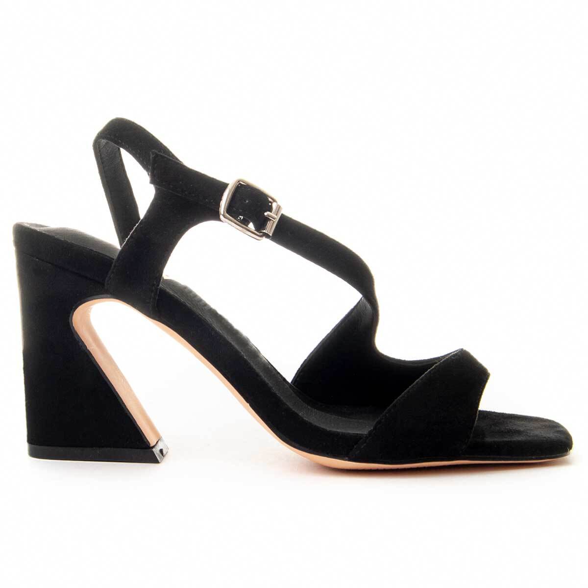 Sandalias De Tacón - Negro - Altura: 8 cm