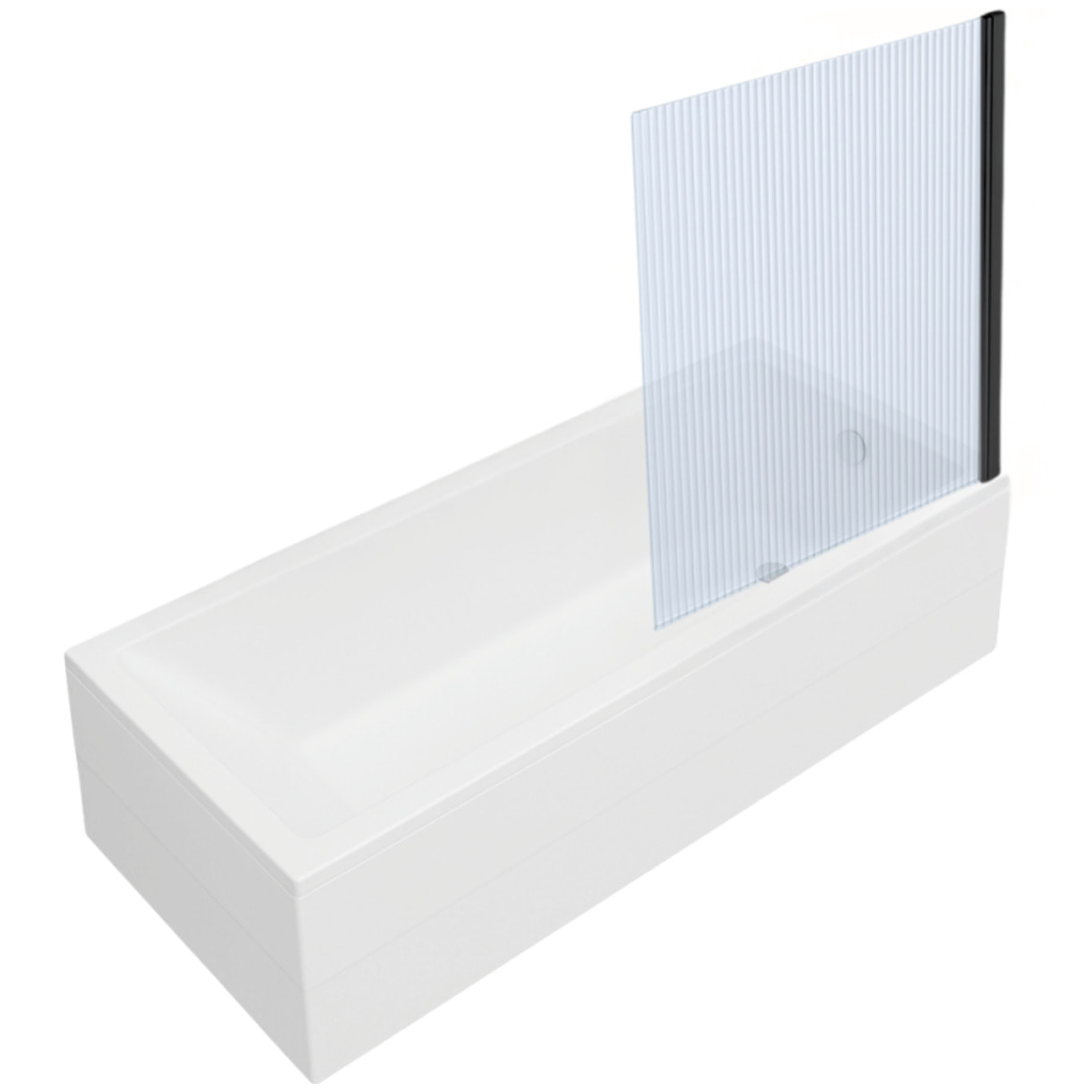 Baignoire rectangulaire VITRA Neon 170x75cm + Pare bain droit AURYS Raywall noir mat profilé droite