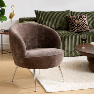 Fauteuil Tildae en Tissu Moccha L69xl63xH71 cm