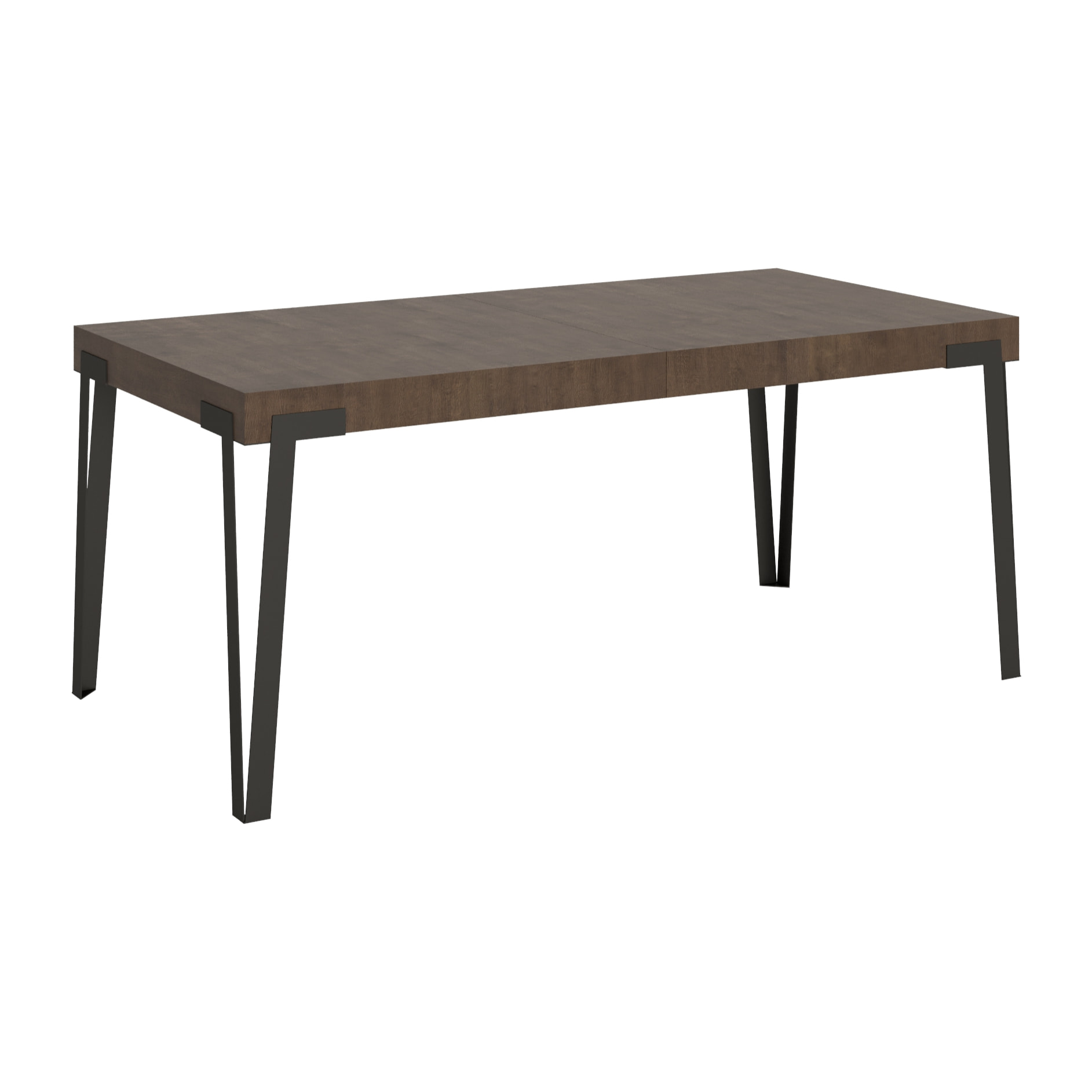 Table extensible 90x180/284 cm Rio Noyer cadre Anthracite