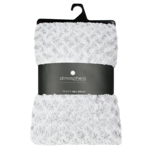 Plaid bouclette fausse fourrure gris 180x230cm