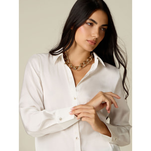 Oltre - Camicia in raso - Bianco