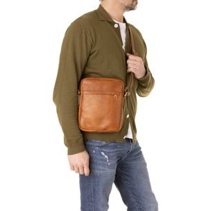 Borsa a tracolla  da uomo In Vera pelle Made in Italy 24x20x4 cm