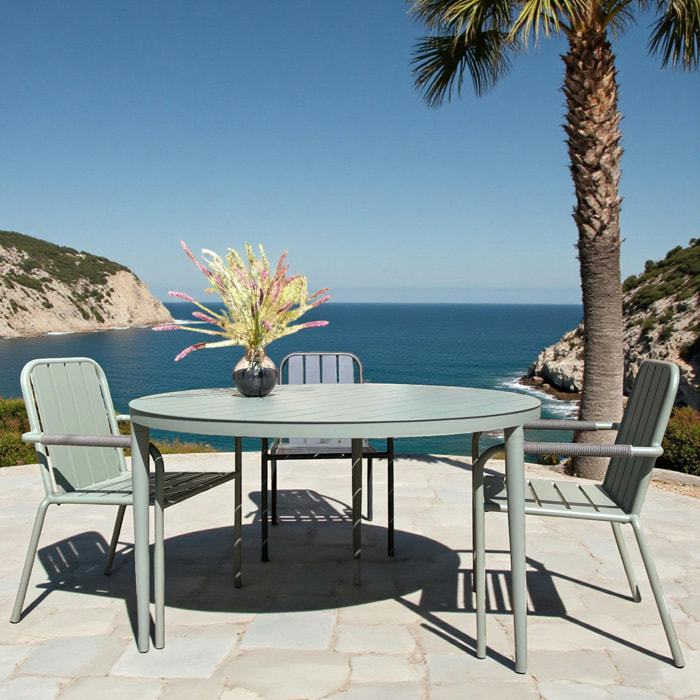 Table de jardin ronde en aluminium vert argile Ø 130 cm STOCKHOLM