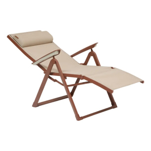 Fauteuil de jardin Decima beige lin/acajou
