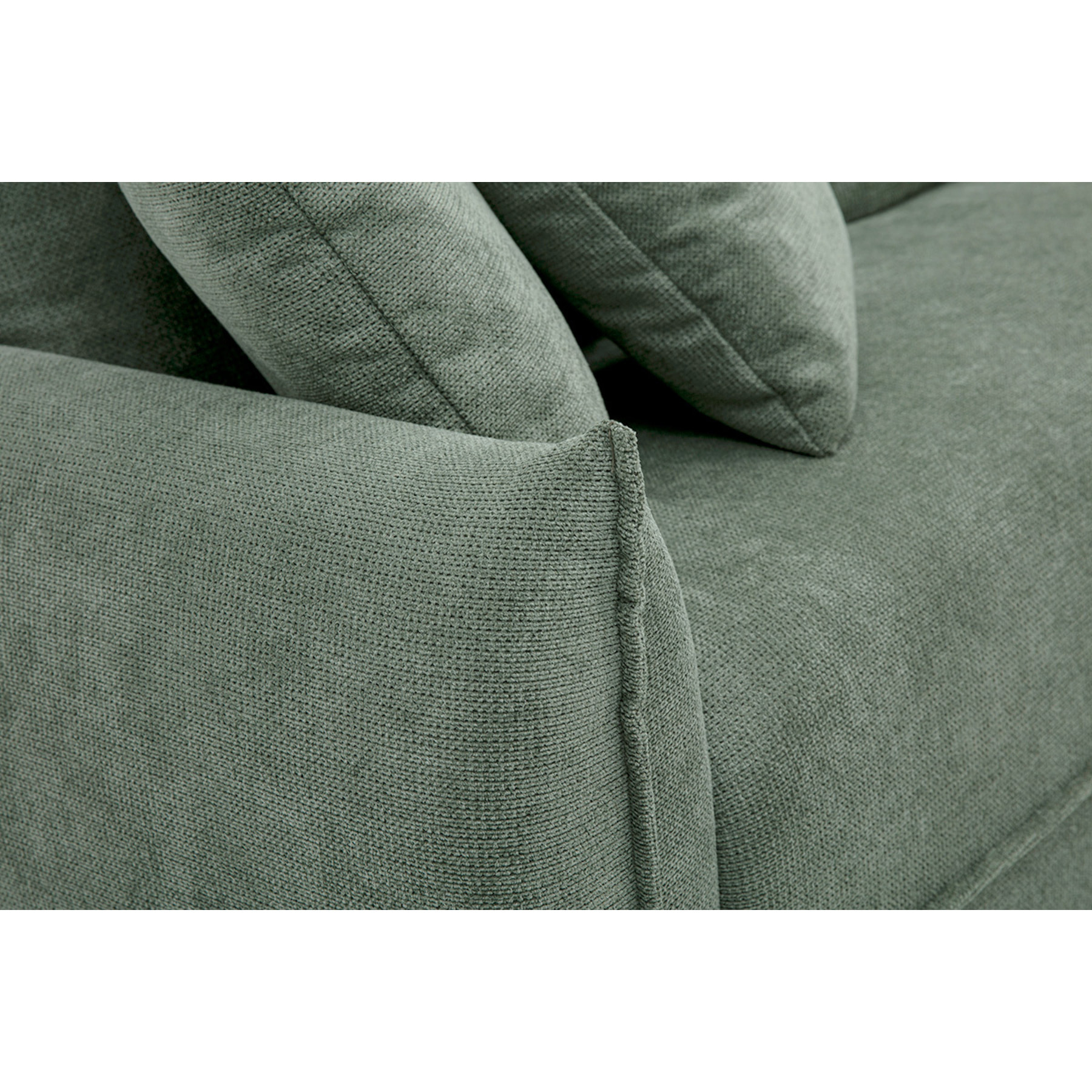 Canapé 3 places en tissu chenille vert kaki PIO