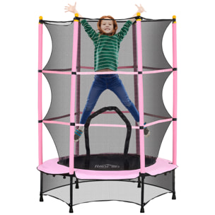 Cama Elástica Infantil Ø140x190 cm Trampolín para Niños de +3 Años con Red de Seguridad y Marco de Acero para Interior y Exterior