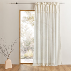 Voilage accroche 3 en 1  avec volant - Lin