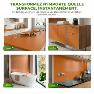 Rouleau adhésif décoratif Vinyle au Mètre - Noisette - Sticker Lavable Imperméable Mur Cuisine Meubles