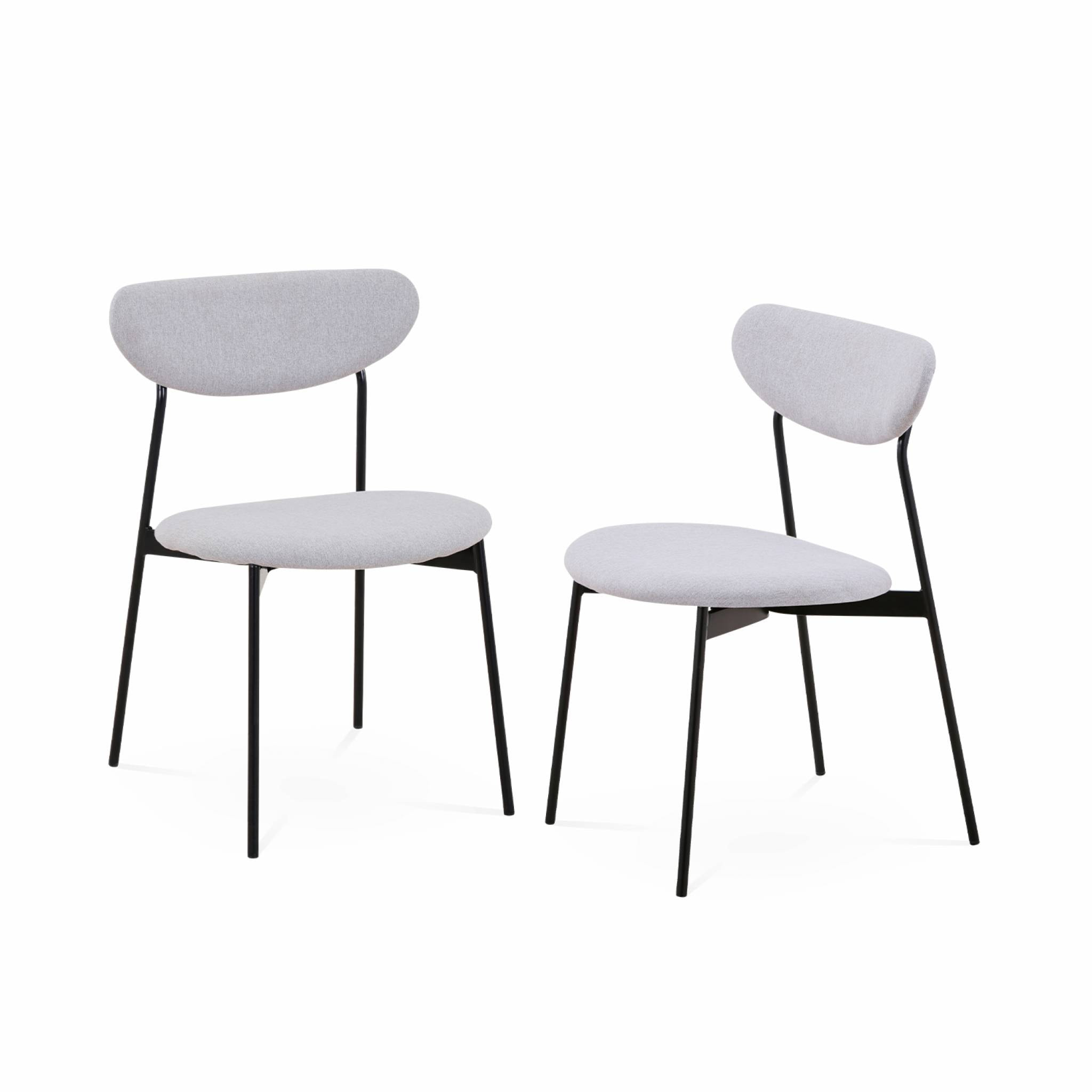 Lot de 2 chaises - Arty - scandinaves et vintage. assise et dossier gris clair. pieds en acier
