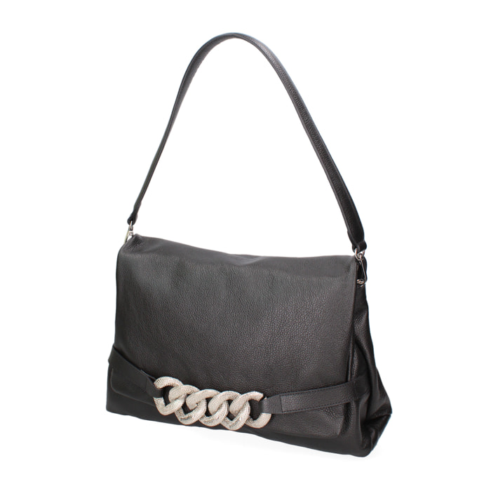 Borsa a spalla da donna In Vera pelle Made in Italy 31x22x11 cm