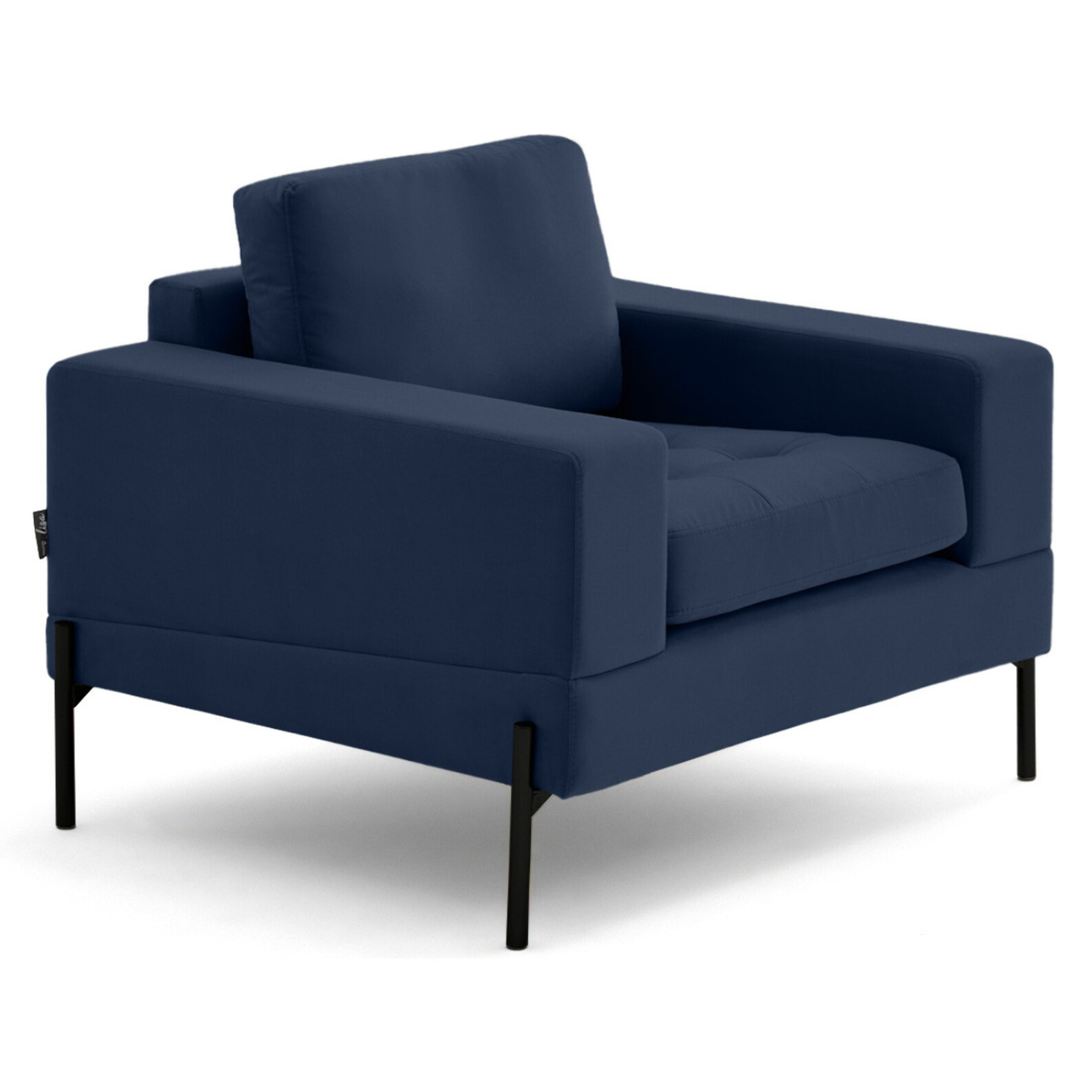 Isaure - fauteuil en velours - Bleu marine