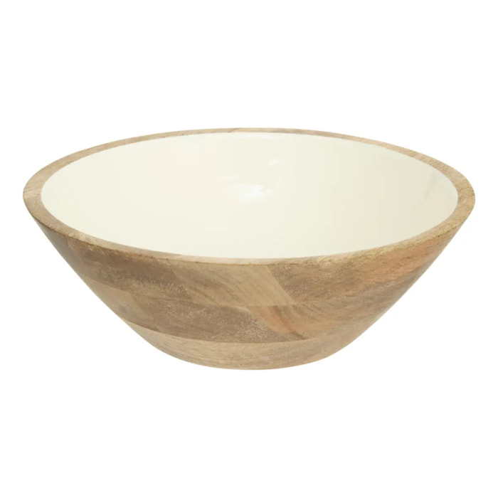 Saladier Inaya D30cm blanc chaud et manguier