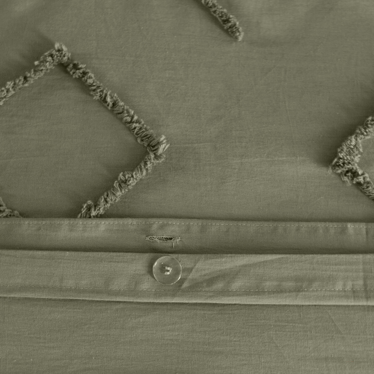 Parure housse de couette coton vert