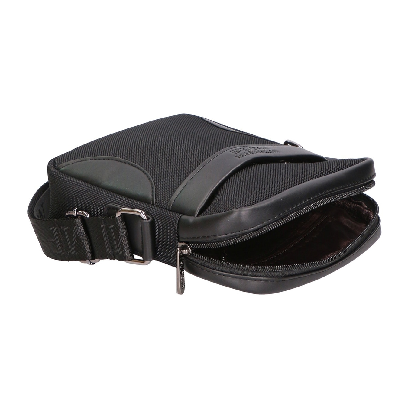 Borsa a tracolla uomo - Modello False - Pelle vegana e nylon - 18.0 x 21.0 x 4.0 cm