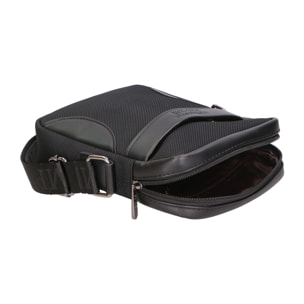 Borsa a tracolla uomo - Modello False - Pelle vegana e nylon - 18.0 x 21.0 x 4.0 cm