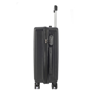 DAM Valigia grande volume trolley rigida ultraleggera, in ABS ad alta resistenza. Chiusura numerica e 4 ruote doppie rimovibili e girevoli a 360°. 50x29x76 Cm. Colore: Nero