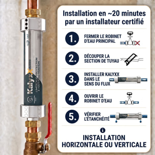 Alternative adoucisseur d'eau KalyxX Active 1"+3/4"+1/2" (IPSKXFRABG11234)