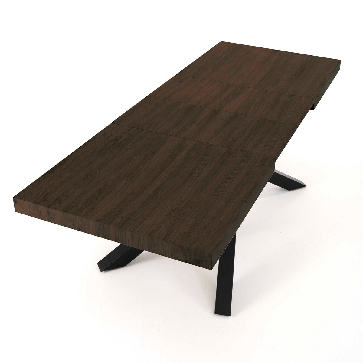 Table à manger extensible Tomasucci HELT, en MDF finition noyer, 90 × 160 × 75,5 cm