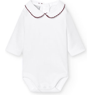 Body bebé manga larga cuello polo piqué