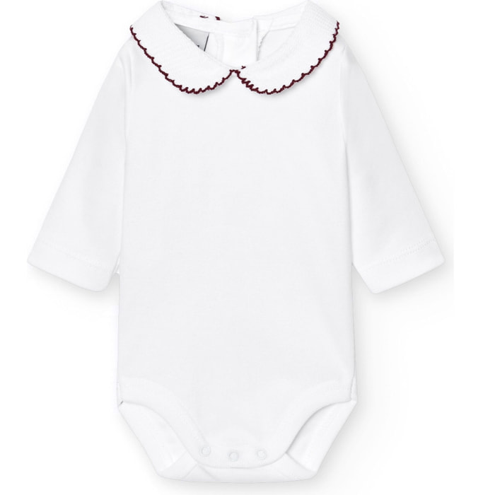 Body bebé manga larga cuello polo piqué