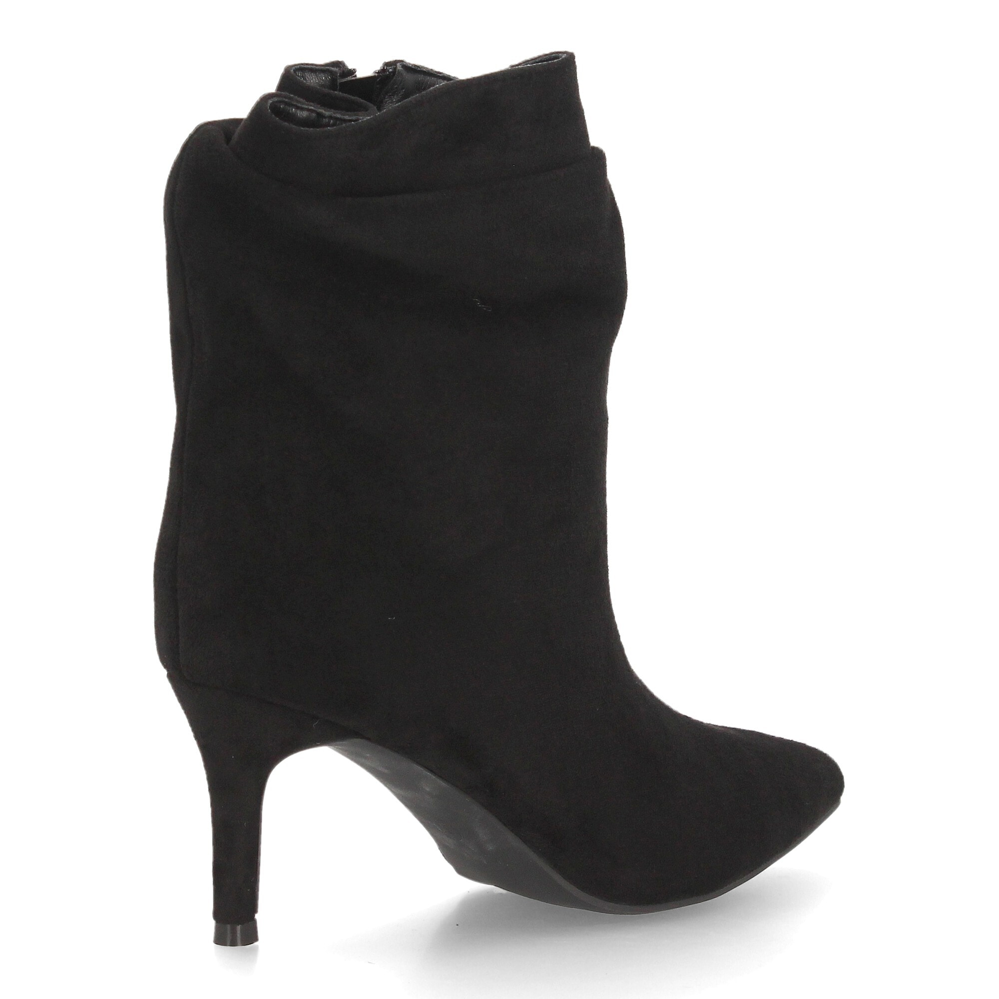 Botines de tacón fino con caña arrugada para mujer