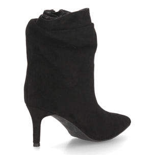 Botines de tacón fino con caña arrugada para mujer