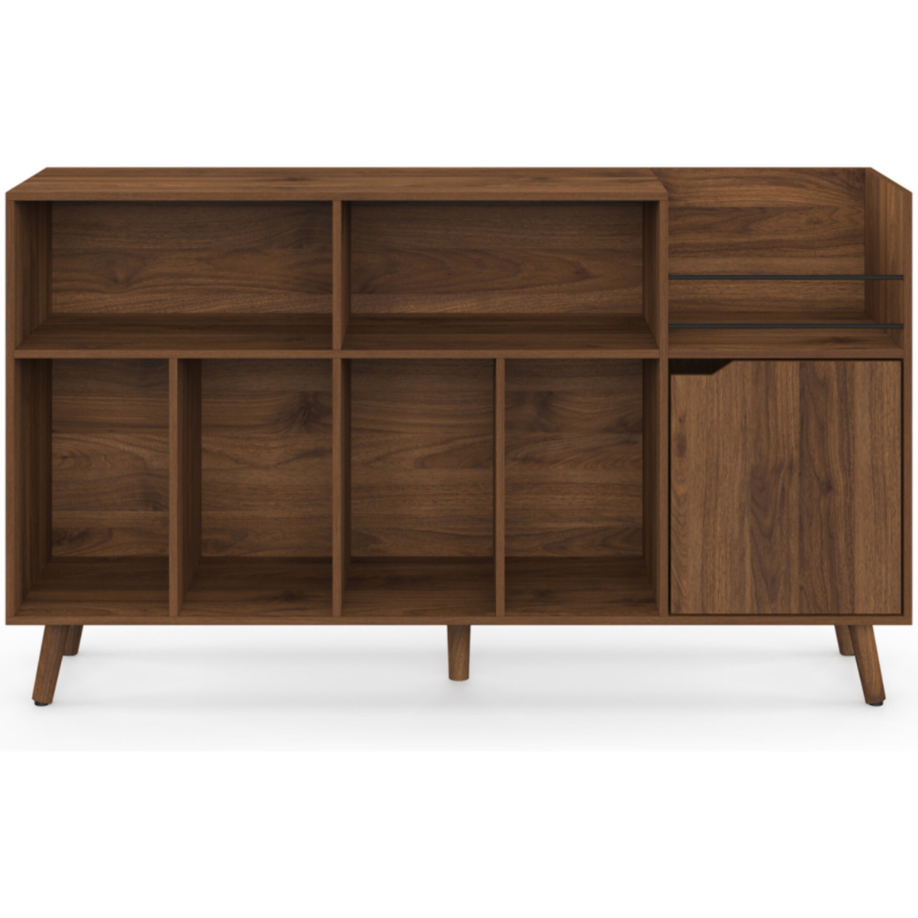 Meuble vinyles Sanza effet noyer 130cm