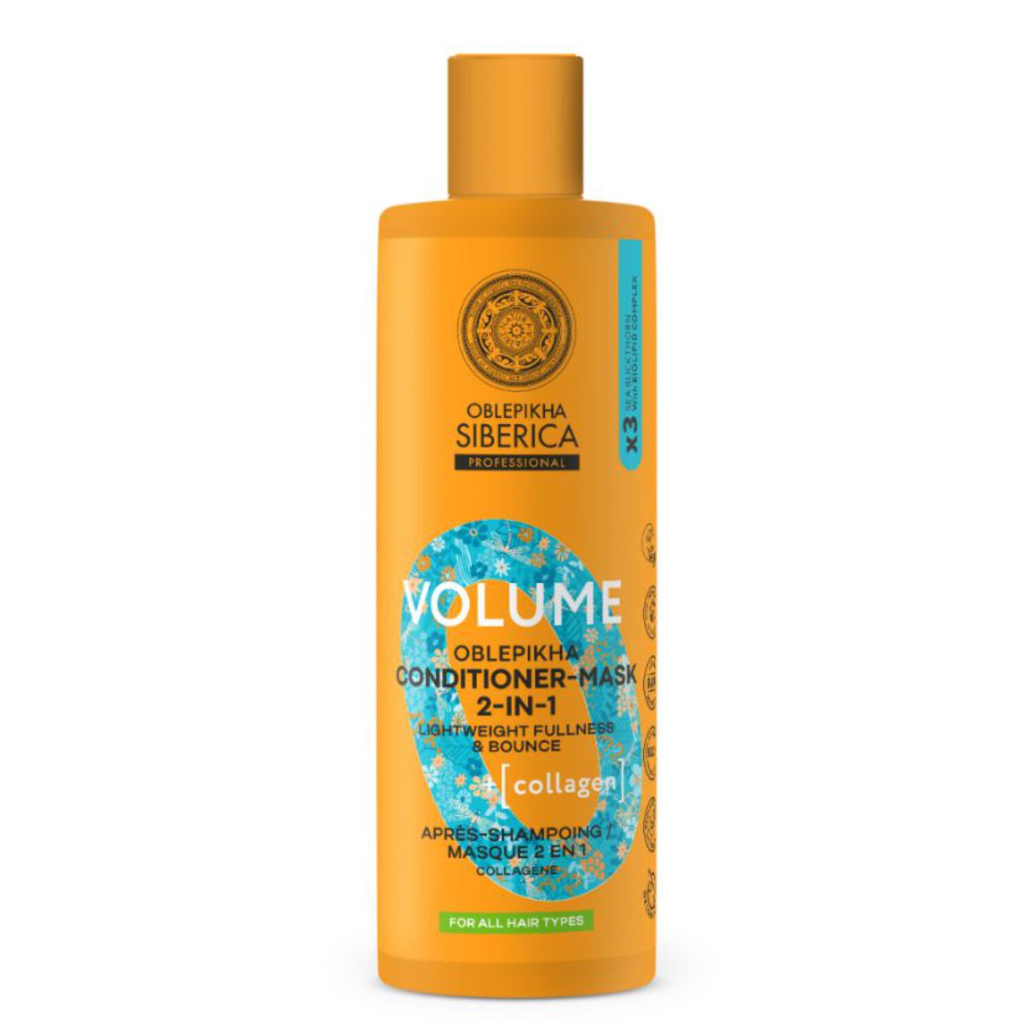 Oblepikha_O Volume - Après-Shampoing Masque 2-en-1 à l'argousier Tous Types de Cheveux 400ml