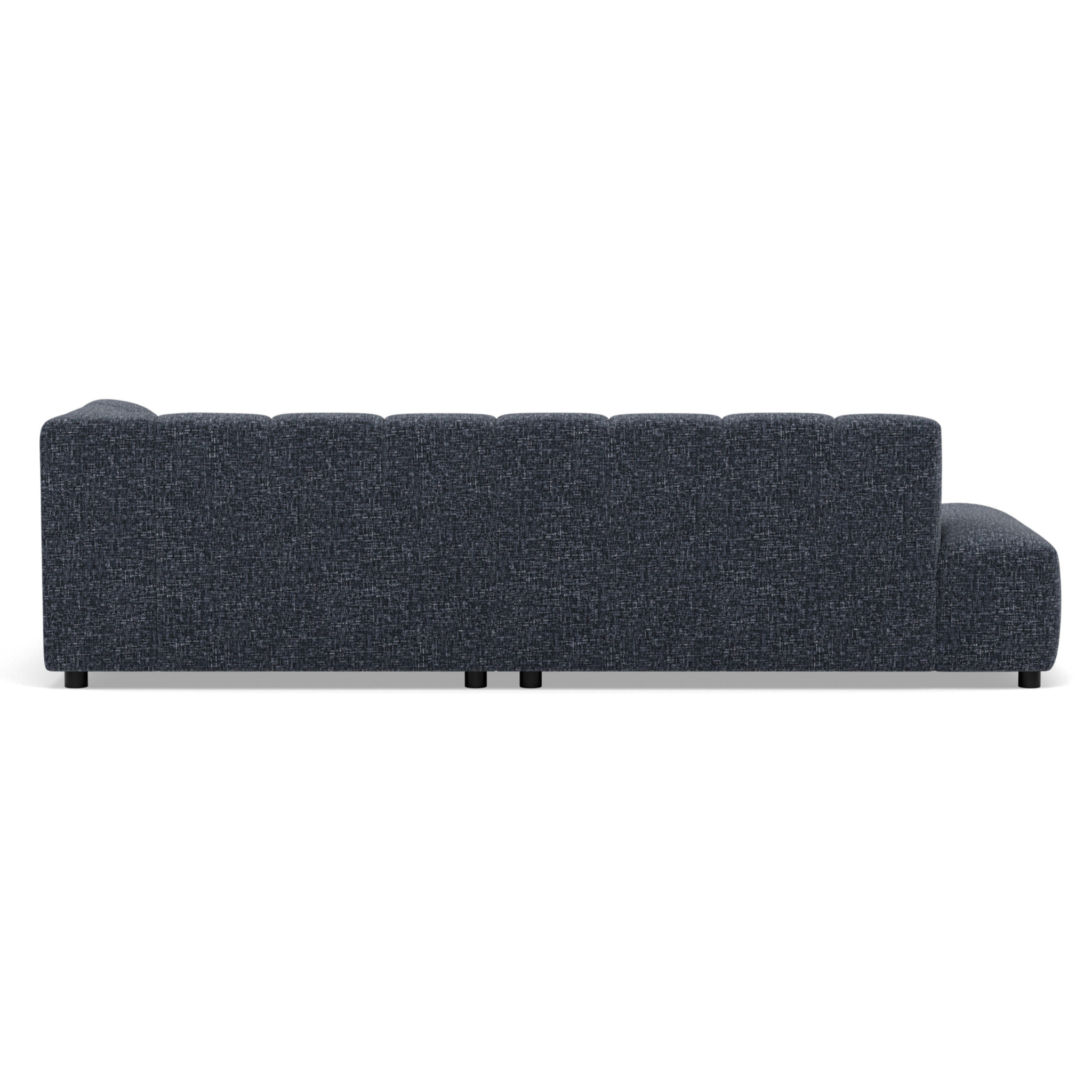 Curtis - canapé d'angle droit 4 places sans accoudoir en tissu texturé - Bleu