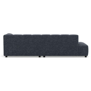 Curtis - canapé d'angle droit 4 places sans accoudoir en tissu texturé - Bleu
