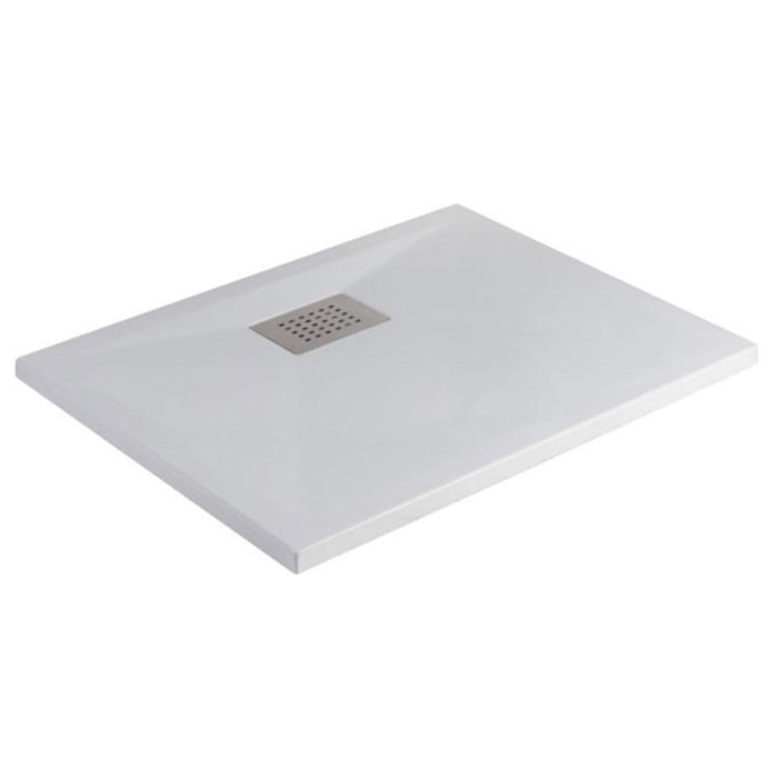 Receveur de douche KINEDO Kinesurf biotec rectangle Blanc 120 x 80 x 4 bonde centre longueur