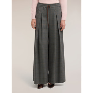 Motivi - Pantaloni palazzo fantasia check - Grigio