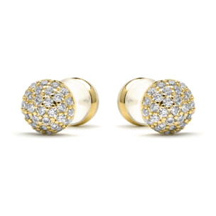 Pendientes acabado oro amarillo de 18k y Circonita Brillante