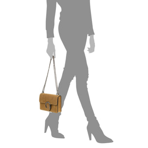 Lorenza Bolso de mano Mujer.Piel auténtica Gamuza Grabado Serpiente