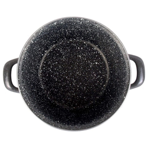 Magefesa K2 GRANSASSO olla 30 con tapa de vidrio, acero esmaltado vitrificado, en gris, inducción y lavavajillas