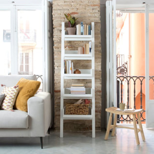 Étagère Bassay -bois massif et panneau de mdf-couleur laqué blanc mat 53 x 185 x 43 cm