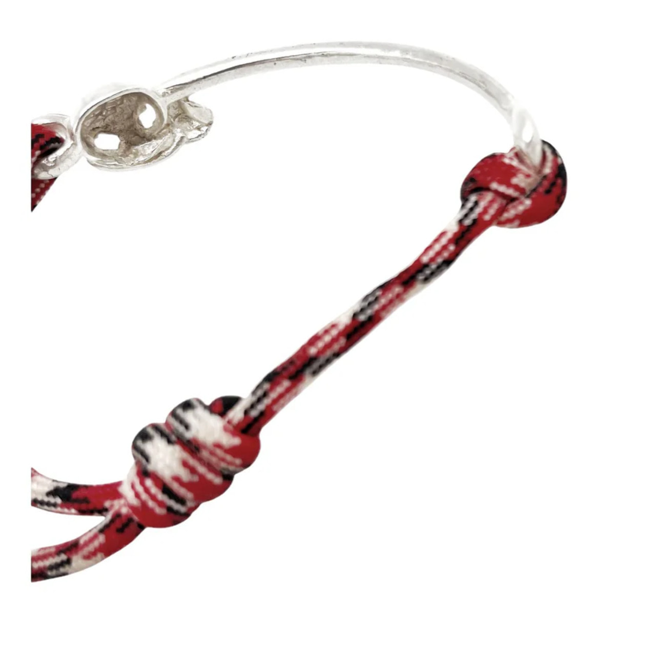 Pulsera paracord BarraSkull rojo y plata