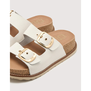 Sandalia Bio Piel Blanco con Cuña - Sintran