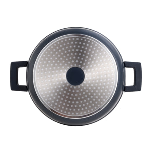 Cacerola Baja Ø28x8cm en Aluminio fundido con tapa apta para inducción INDIGO MasterPRO