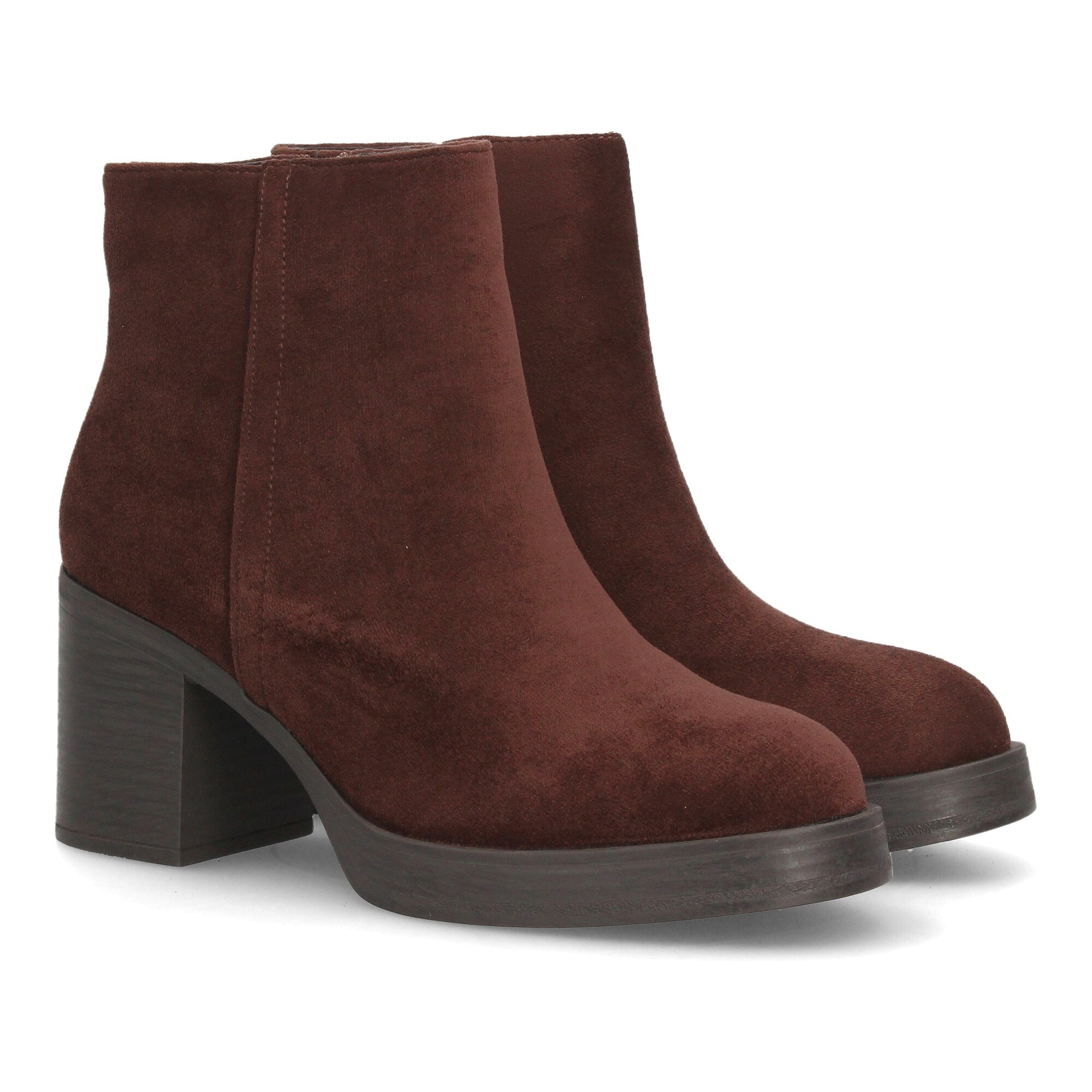 Botines mujer con tacon ancho estampado liso para mujer.