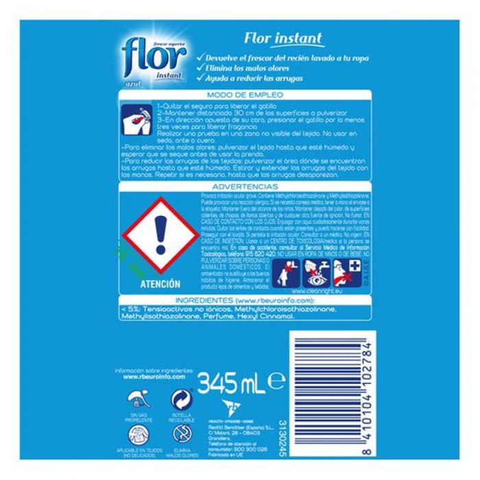 Flor Instant Azul Perfumador para la ropa 2x 345 ml