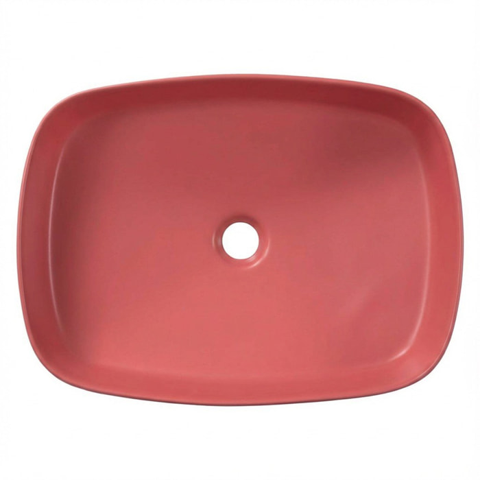 Vasque à poser rectangulaire 50 x 37,5 x 13,5 cm sans trop-plein rose mat PixL (CEPX4937PM)